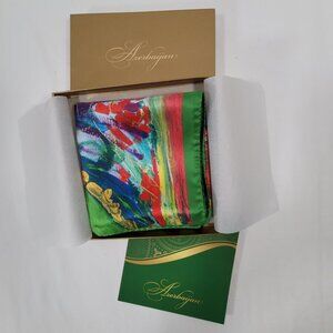 Company Fashion 100% Silk Italy Scarf 26x26 Azerbaijan D-51107 Multicolor